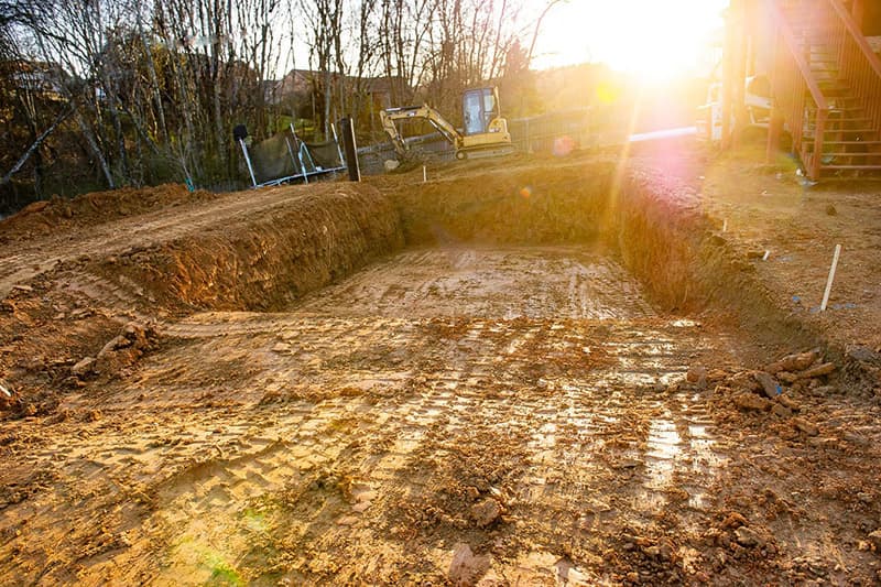 Excavation for Leisure Pools fiberglass swimming pool