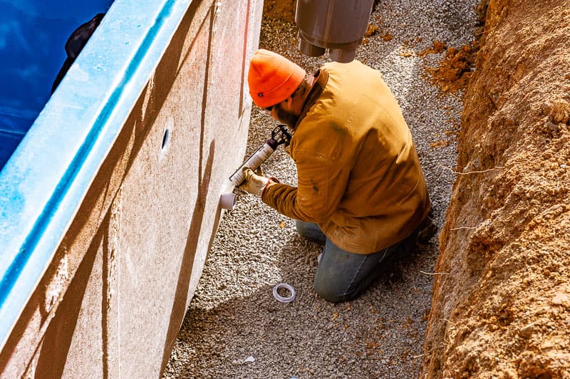Plumbing a Leisure Pools fiberglass swimming pool