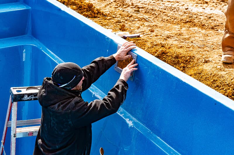 Plumbing a Leisure Pools fiberglass swimming pool