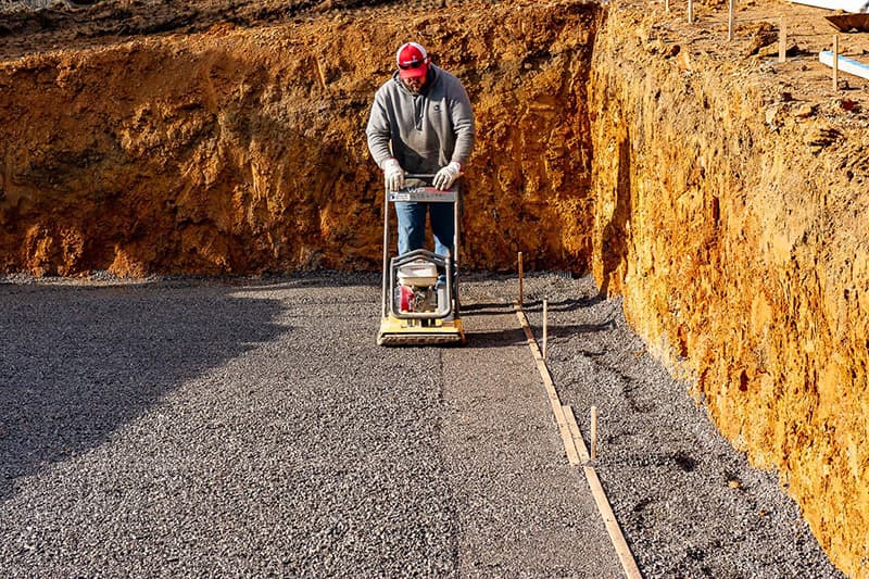 Setting the floor for Leisure Pools fiberglass swimming pool