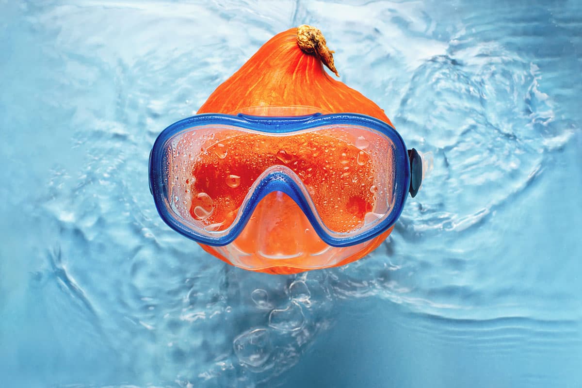 Fiberglass swimming pool Halloween decorating idea