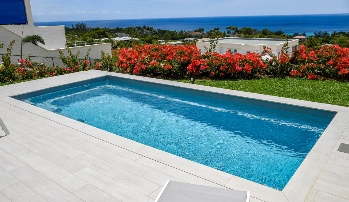 Leisure Pools Harmony composite swimming pool with perimeter swimout