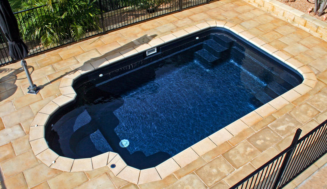 Leisure Pools Courtyard Roman inground composite swimming pool