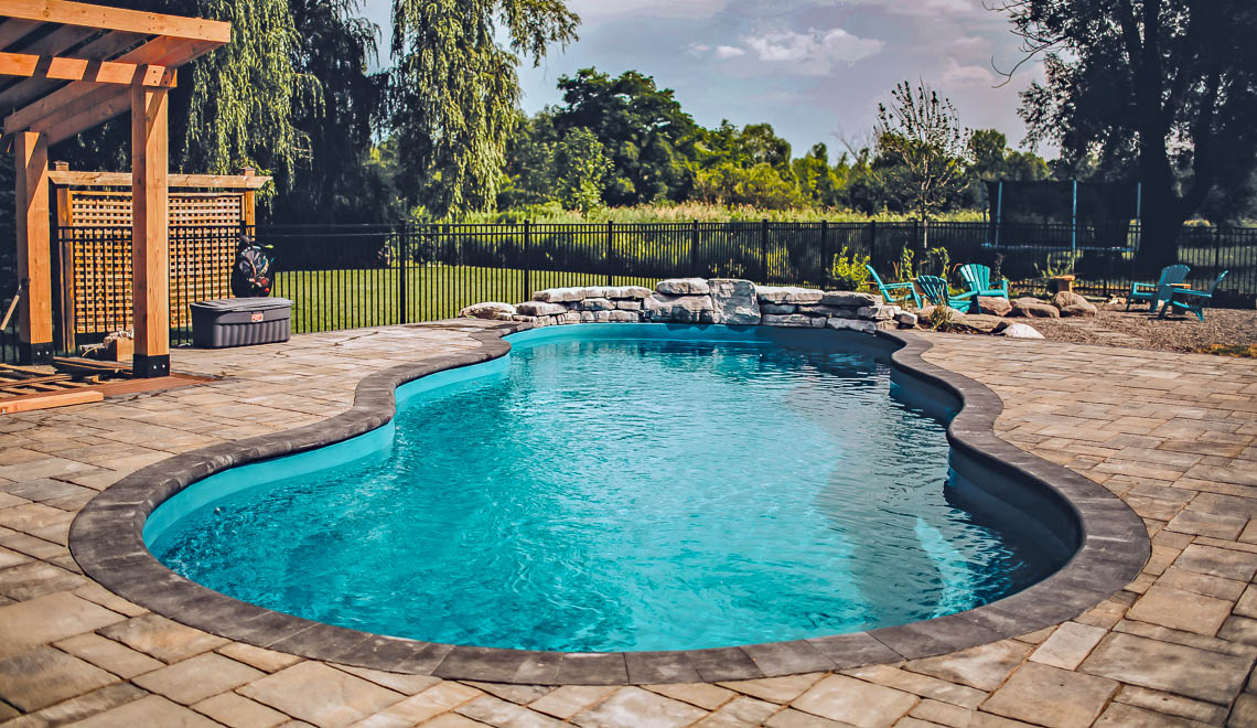 Leisure Pools Caribbean large fiberglass swimming pool