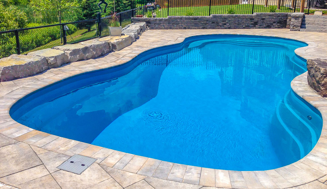 Leisure Pools Caribbean freeform inground fiberglass pool