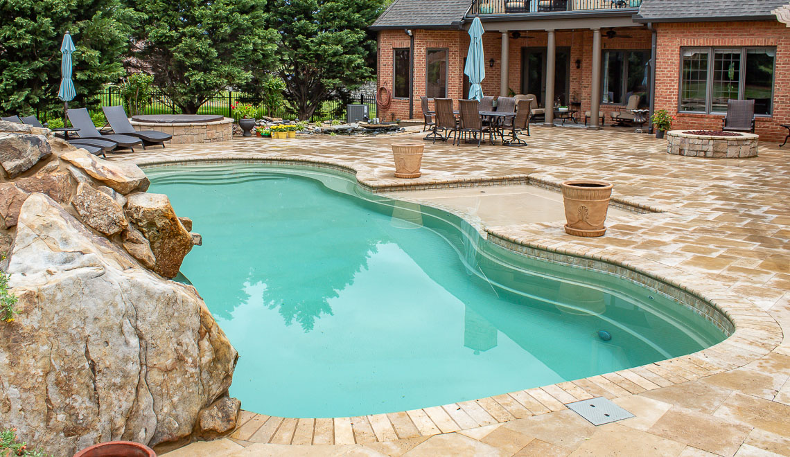 Leisure Pools Caribbean freeform inground composite pool