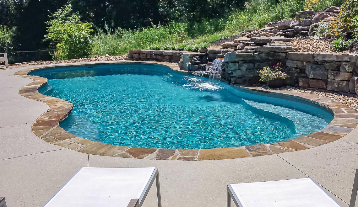 Leisure Pools Caribbean freeform inground fiberglass pool