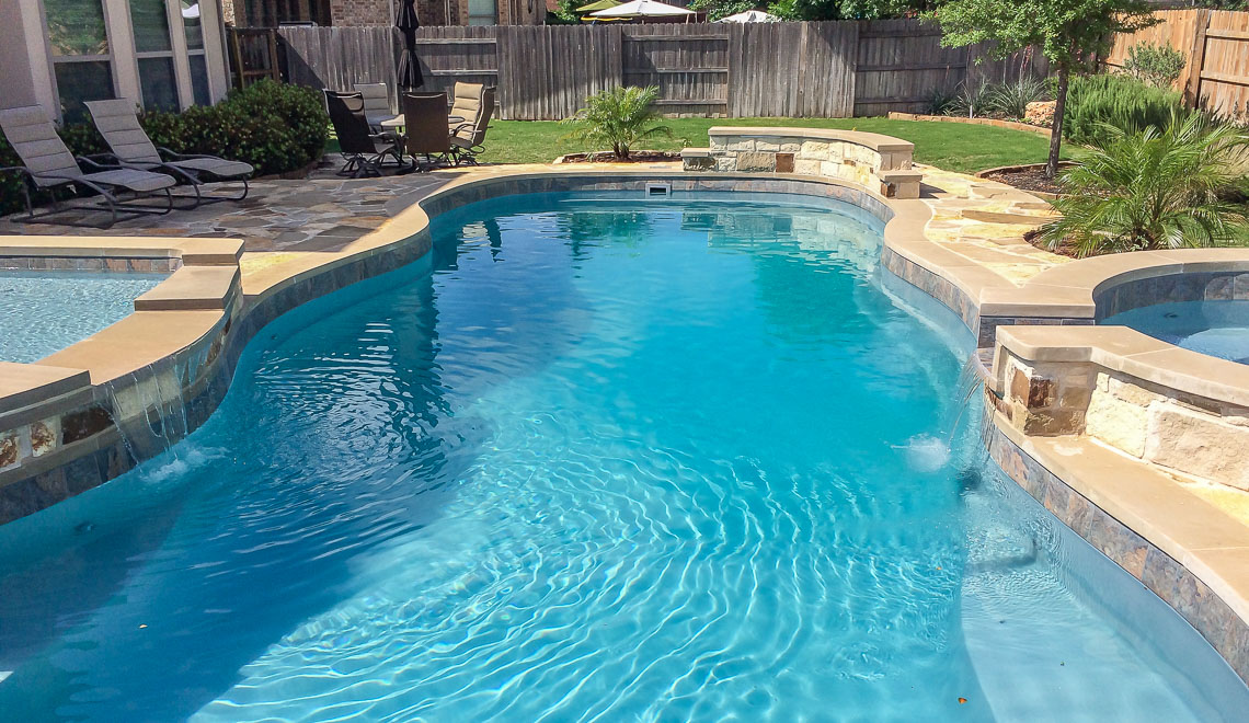Leisure Pools Caribbean freeform inground fiberglass pool