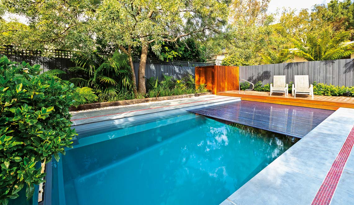 Leisure Pools Reflection plus Cover Box composite in-ground swimming pool