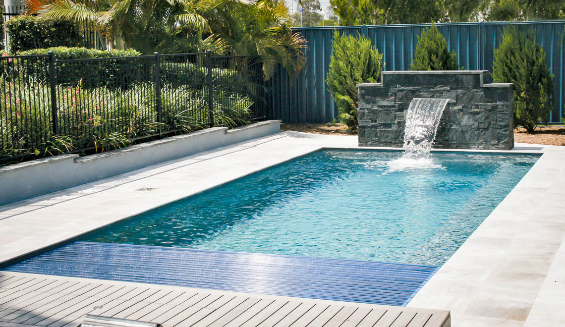 Leisure Pools Reflection plus Cover Box composite fiberglass swimming pool