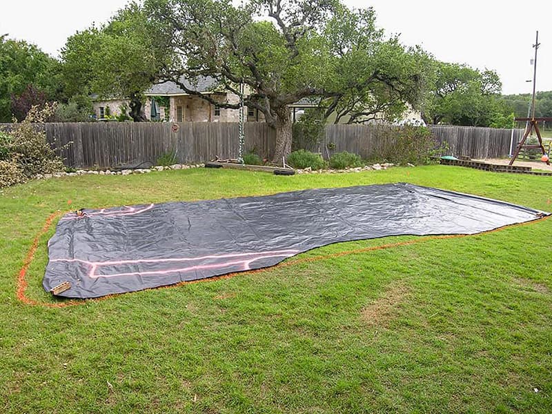 Layout for Leisure Pools Fiberglass Swimming Pool Installation