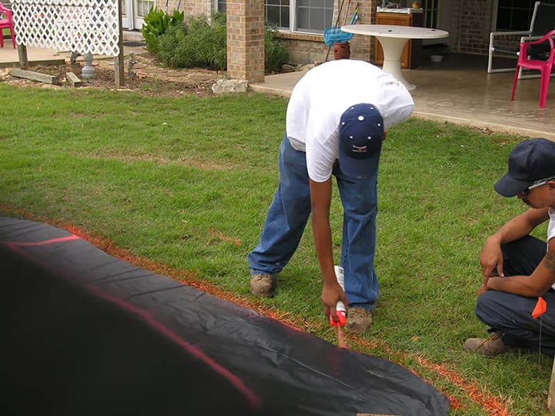 Layout for Leisure Pools Fiberglass Swimming Pool Installation