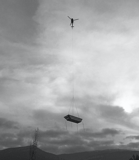 Fibreglass swimming pool deliveries by air