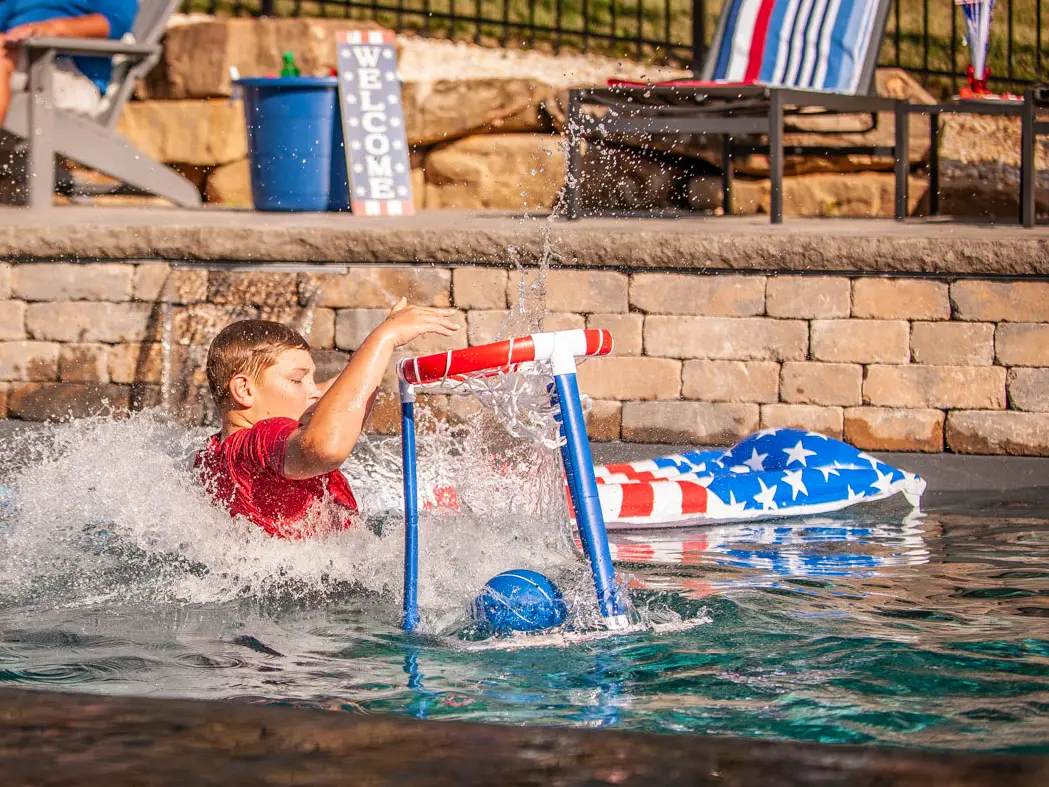 4th of July basketball game in a swimming pool