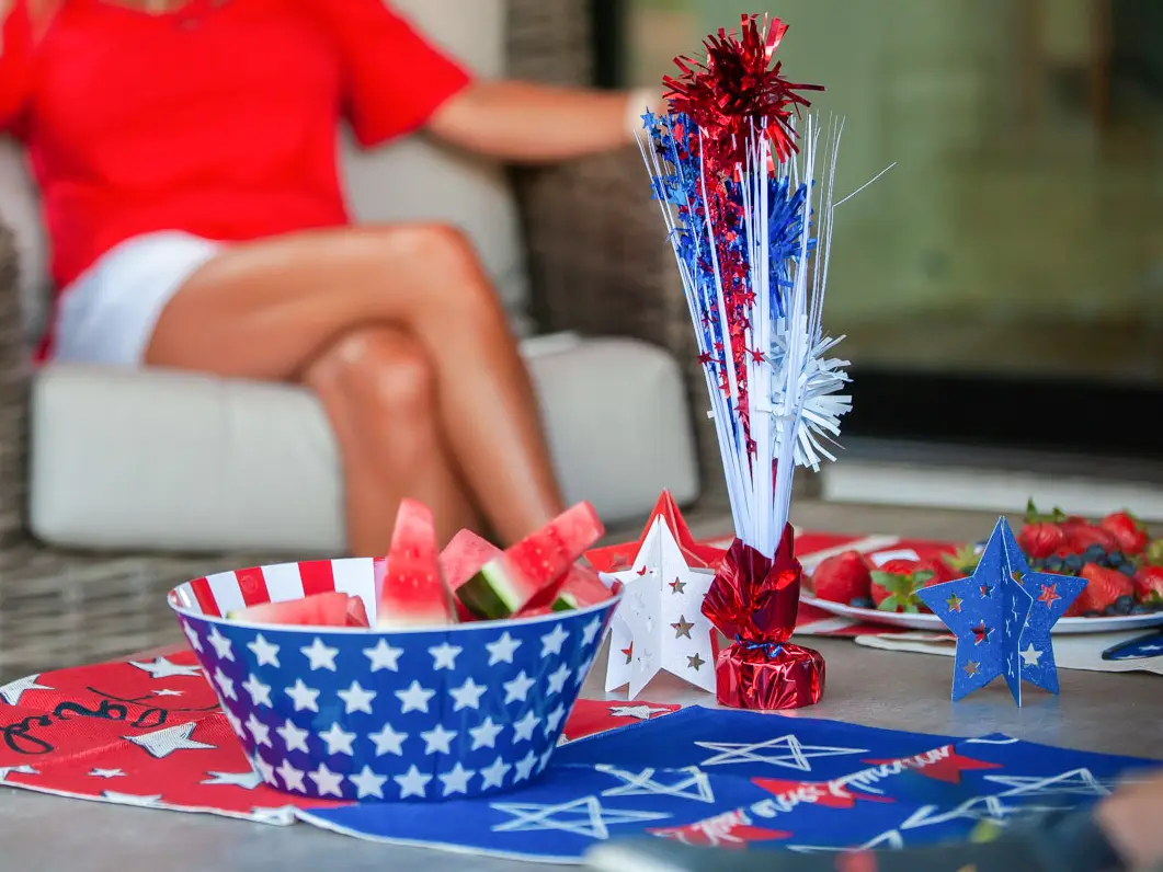 4th of July food by the swimming pool