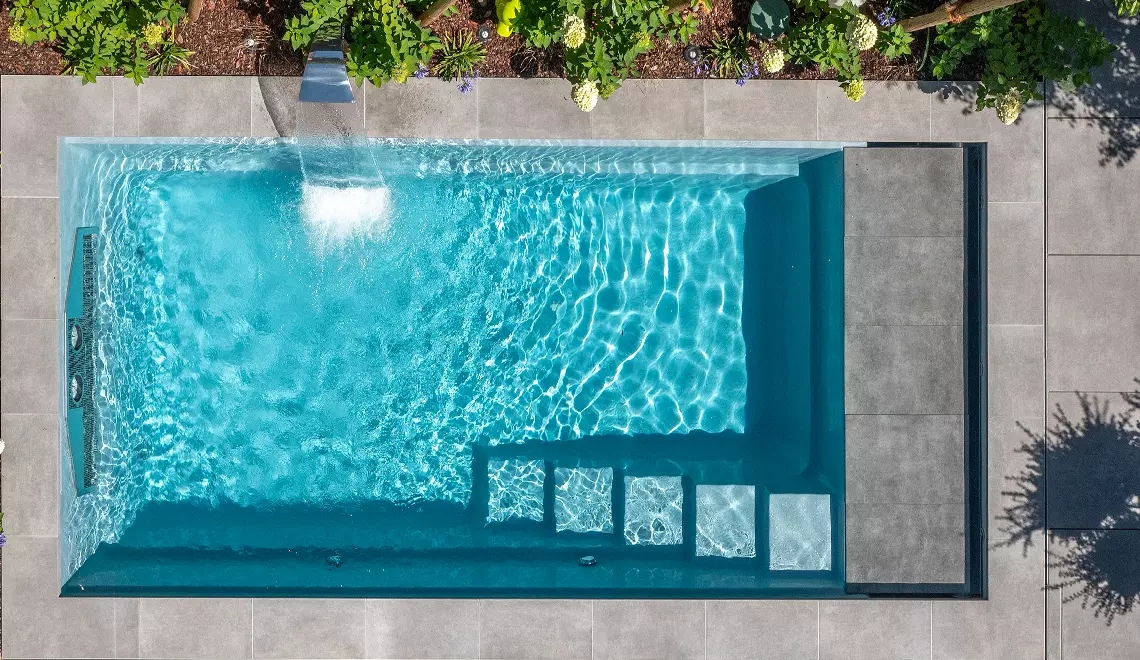The Linear fiberglass pool from Leisure Pools